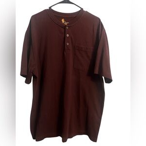 Carhartt Men's Workwear Pocket Short Sleeve Henley Original Fit Shirt Large